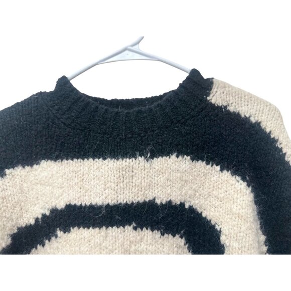 Paloma Wool Twister Sweater Women Medium Off White Black Fuzzy Psychedelic Indie - Picture 16 of 16